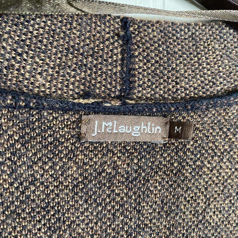 J. MCLAUGHLIN Jacqueline Cardigan 100% Merino‎ Wool Animal Print cheetah leopard - Picture 3 of 5